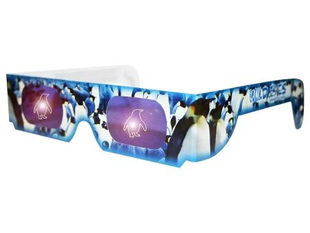 Wild Eyes™ 3D Cardboard Holographic Animal Glasses - PENGUIN - NEW Supply