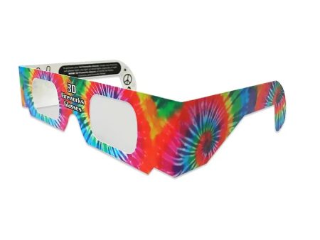 3D Fireworks Glasses - Tie Dye - Cardboard Prismatic Diffraction Glasses - NEW Online Hot Sale