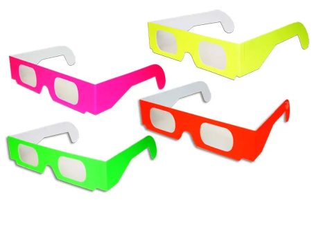 3D Fireworks Glasses - Set of 4 Neon - Prismatic Diffraction Glasses - NEW Online Hot Sale