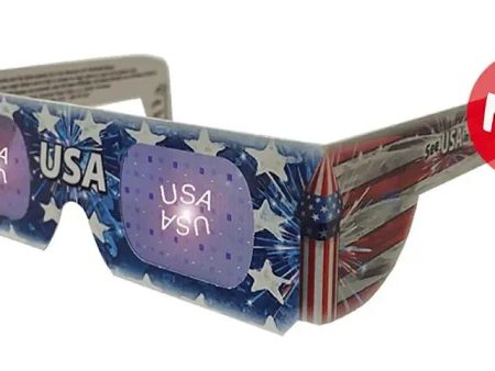 USA - American Eyes Flag Theme Cardboard Holographic 3D Glasses -  NEW Online Sale