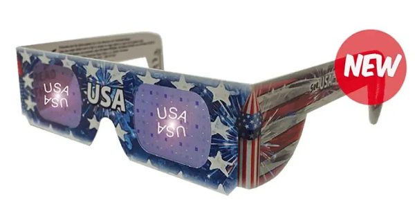 USA - American Eyes Flag Theme Cardboard Holographic 3D Glasses -  NEW Online Sale