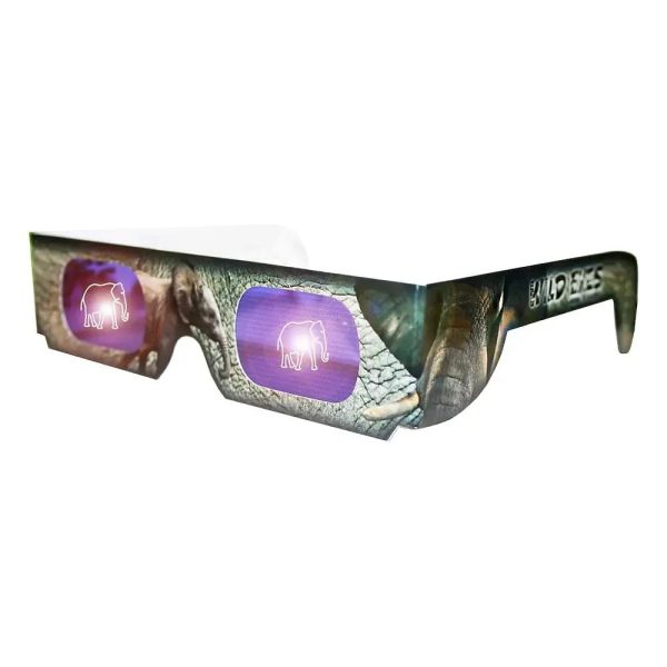 Wild Eyes™ 3D Cardboard Holographic Animal Glasses - ELEPHANT - NEW Supply