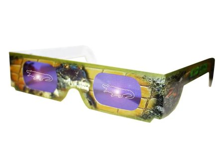 Wild Eyes™ 3D Cardboard Holographic Animal Glasses - CROCODILE - NEW For Discount