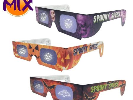 3 Spooky Specs Cardboard Glasses Set - (Bats, Skulls, Jack-O-Lanterns) - NEW Discount