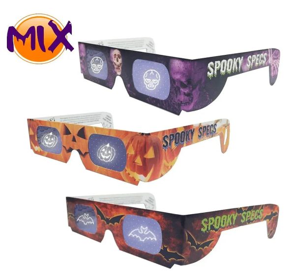 3 Spooky Specs Cardboard Glasses Set - (Bats, Skulls, Jack-O-Lanterns) - NEW Discount