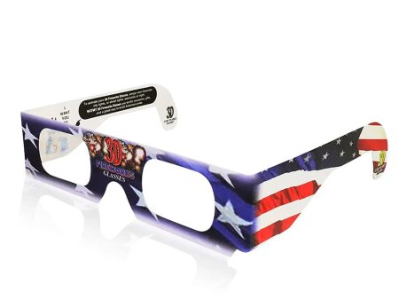 3D Fireworks - Patriotic Flag - Cardboard Prismatic Diffraction Glasses - NEW For Sale